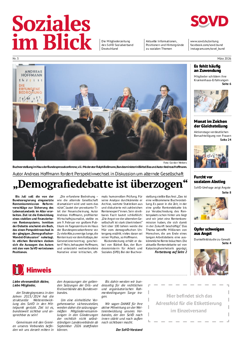 SoVD-Zeitung 03/2026 (Mitteldeutschland, Mecklenburg-Vorpommern)