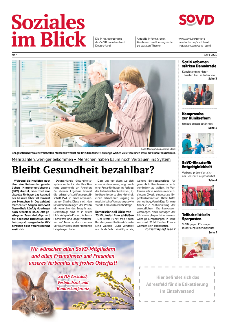 SoVD-Zeitung 04/2026 (Mitteldeutschland, Mecklenburg-Vorpommern)